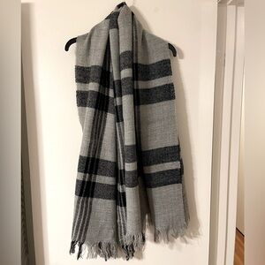 Black and Grey Plaid Scarf